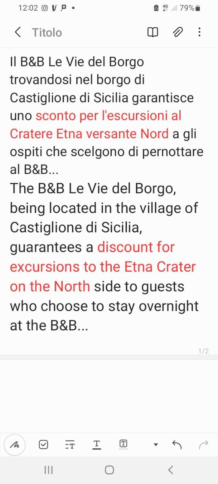 B&B Le Vie Del Borgo Castiglione De Sicilia Eksteriør bilde